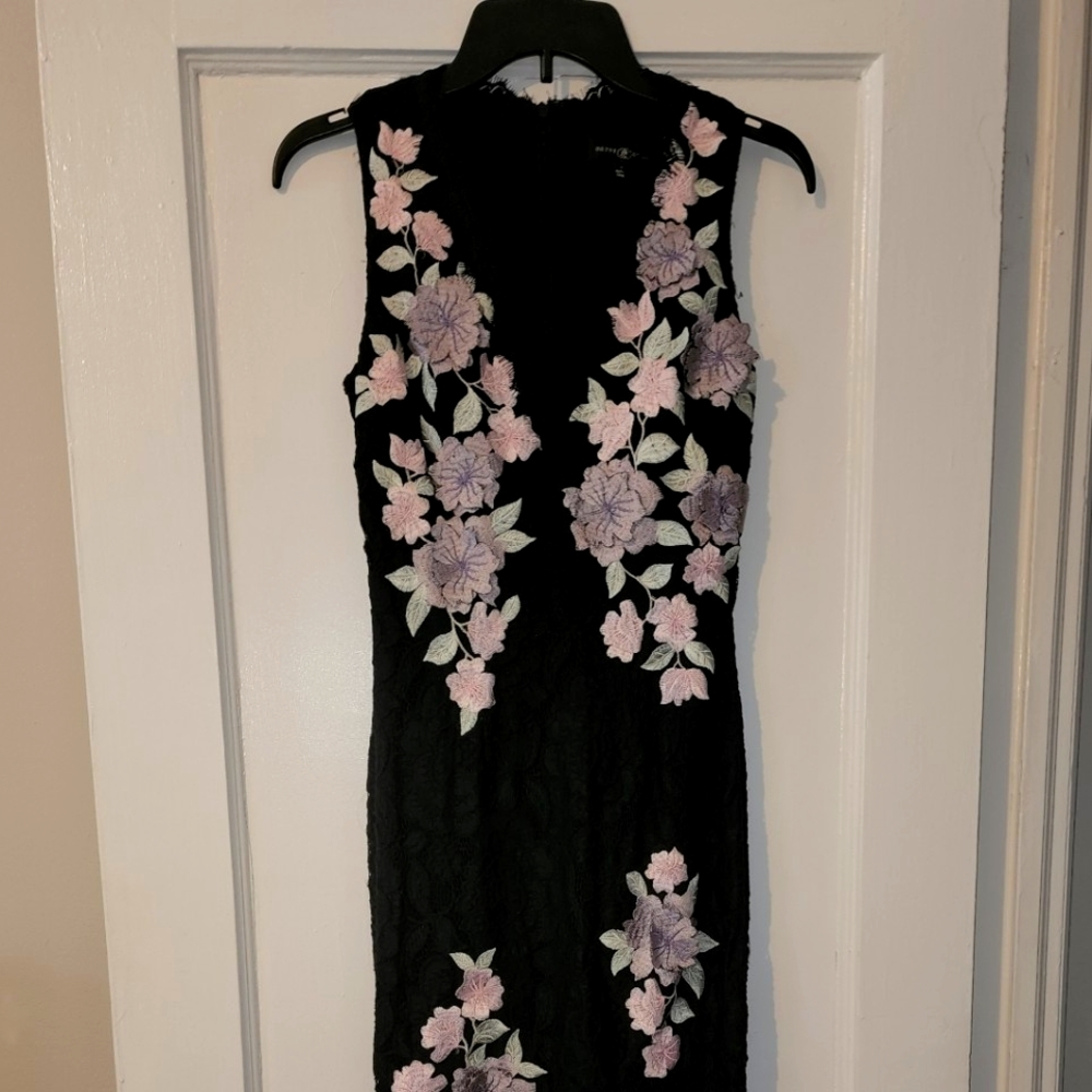 Betsy & Adam: Lace Applique Evening Gown